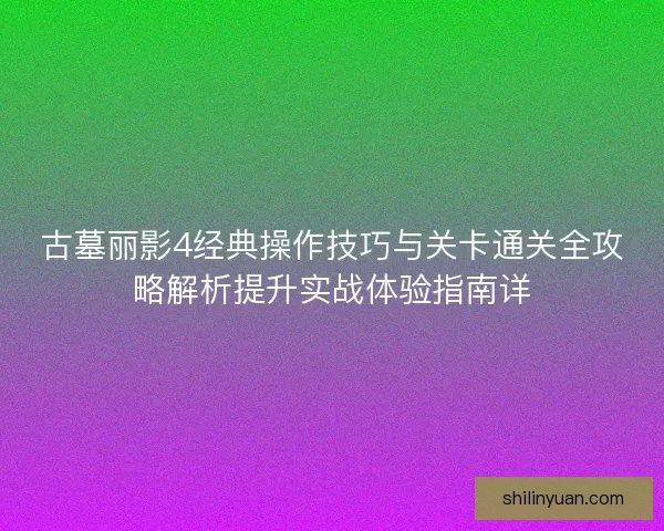 古墓丽影4经典操作技巧与关卡通关全攻略解析提升实战体验指南详 古墓丽影4经典操作技巧与关卡通关全攻略解析提升实战体验指南详